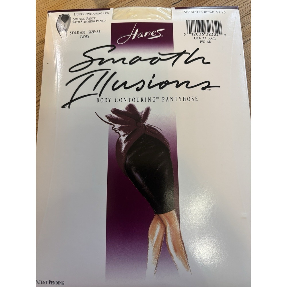Hanes‎ Smooth Illusions, Contouring Leg  Slimming Panel Style 635 Size AB Ivory